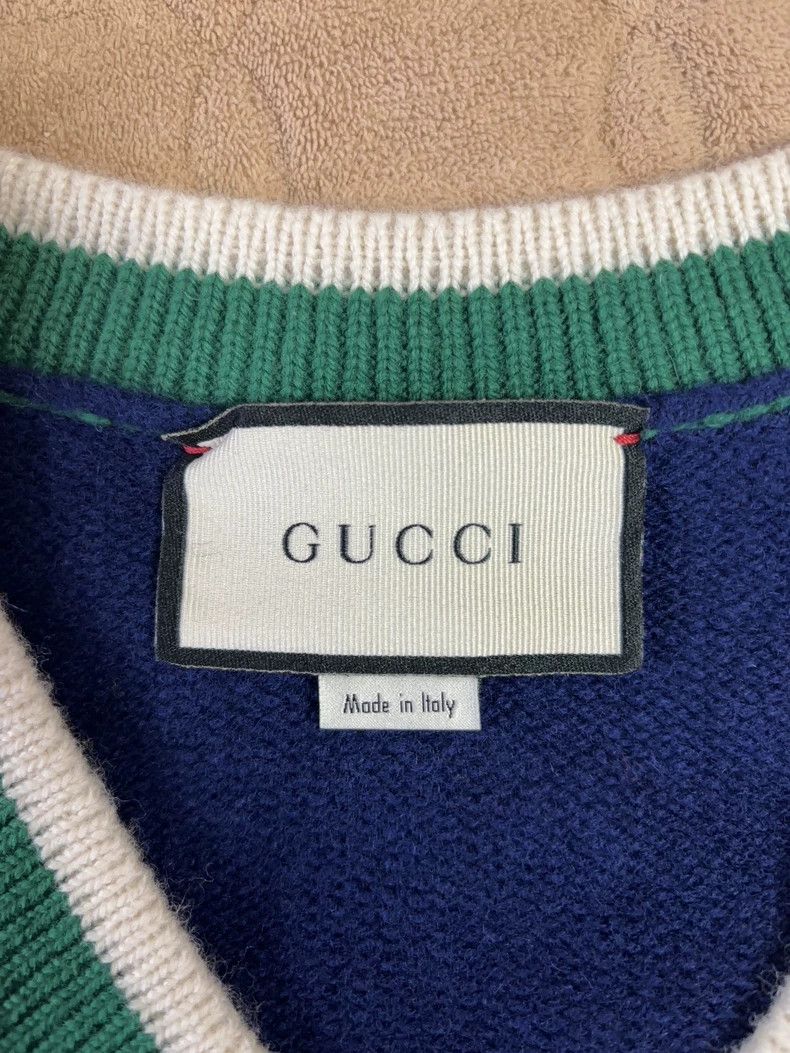 Gucci GucciDark blue and red stitching college style deep collar Size US M / EU 48-50 / 2 - 5 Thumbnail