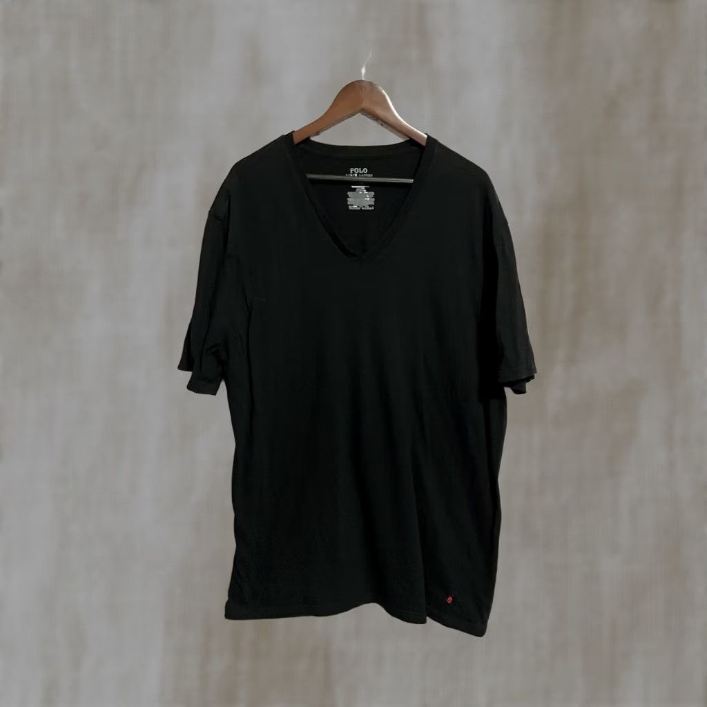 Polo Ralph Lauren Polo Ralph Lauren Men’s Black V-Neck T-Shirt L Regular Cotton Blend Short Sleeve Solid Logo Polo Casual Shirt Size US L / EU 52-54 / 3 - 1 Thumbnail