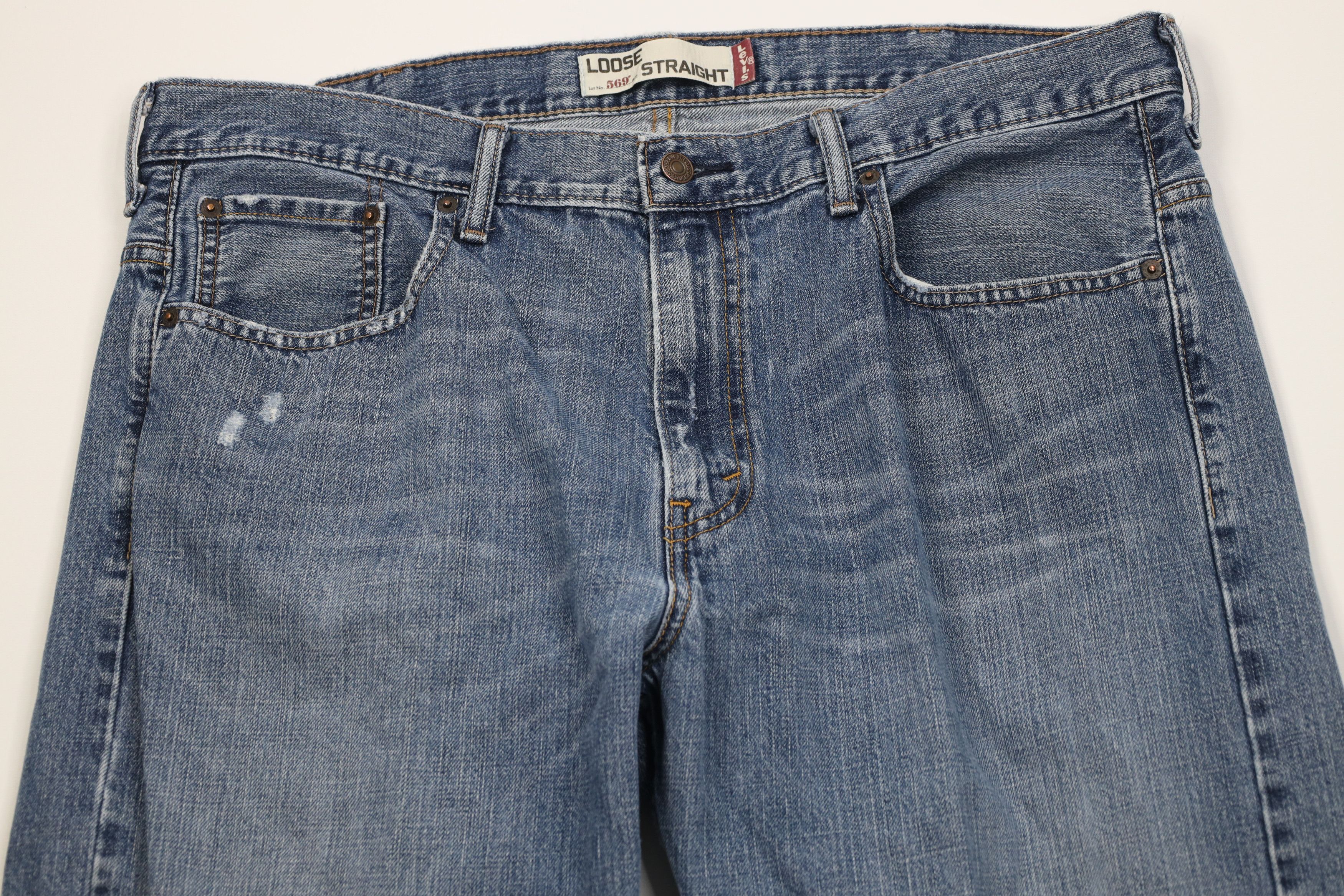 Levi's Vintage Y2K Levis 569 Straight Wide Leg Denim Jeans Blue Size US 38 / EU 54 - 2 Thumbnail