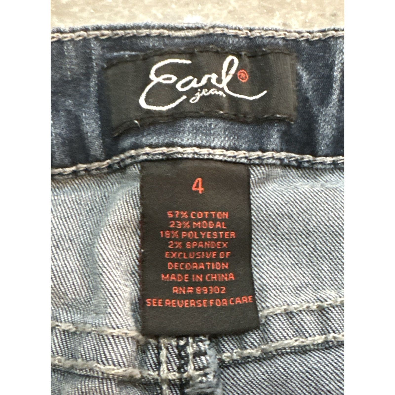 Vintage Earl Jeans Skinny Jeans Medium Wash Low Rise Stretch Denim 5-Pocket Zip 26x29 Regular Women US Flag Theme Size 27" / US 4 / IT 40 - 3 Thumbnail