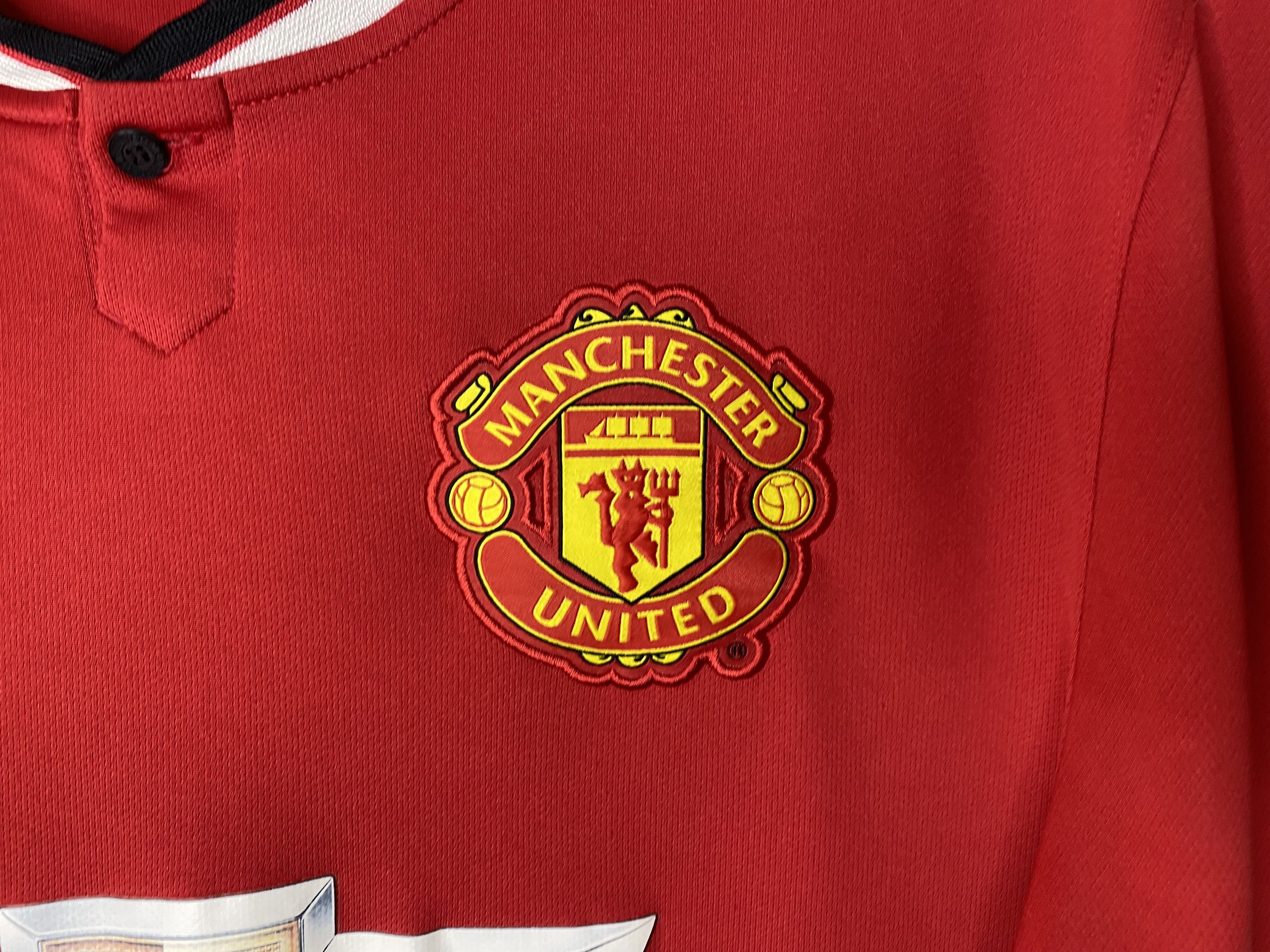 Nike MANCHESTER UNITED 2014-15 HOME FOOTBALL SHIRT SOCCER JERSEY Size US L / EU 52-54 / 3 - 4 Thumbnail
