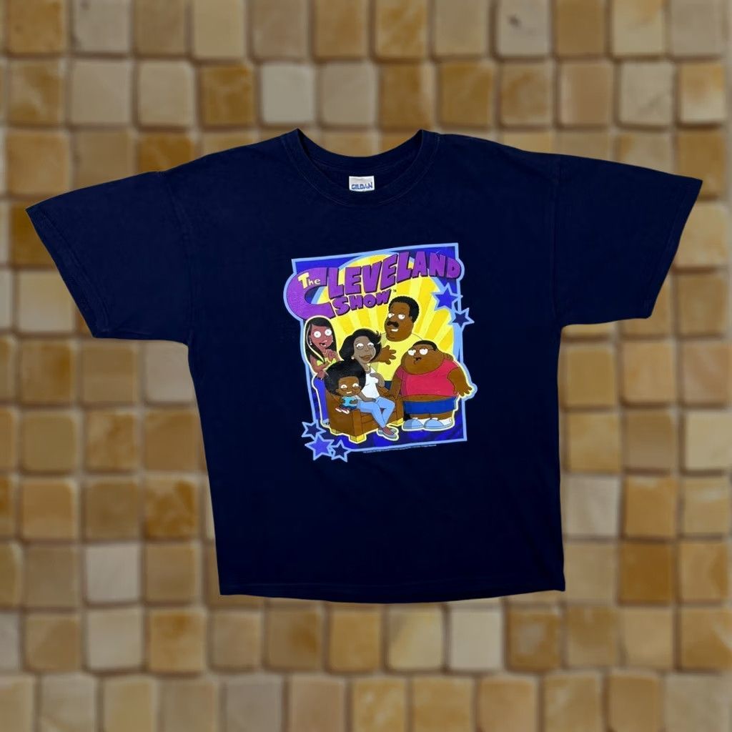 Gildan The Cleveland Show (2010) Animated Cartoon TV Show Graphic Navy Blue T-Shirt Large Mens Regular Short Sleeve Cotton Gildan Size US L / EU 52-54 / 3 - 1 Thumbnail