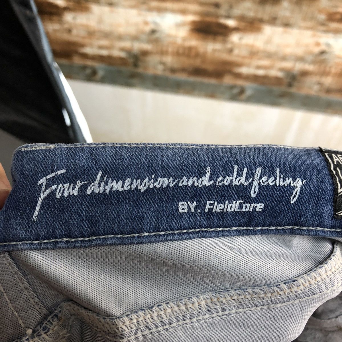 Japanese Brand Field Core Blue Distressed ripped Denim Pants #A2166 Size US 33 - 23 Thumbnail