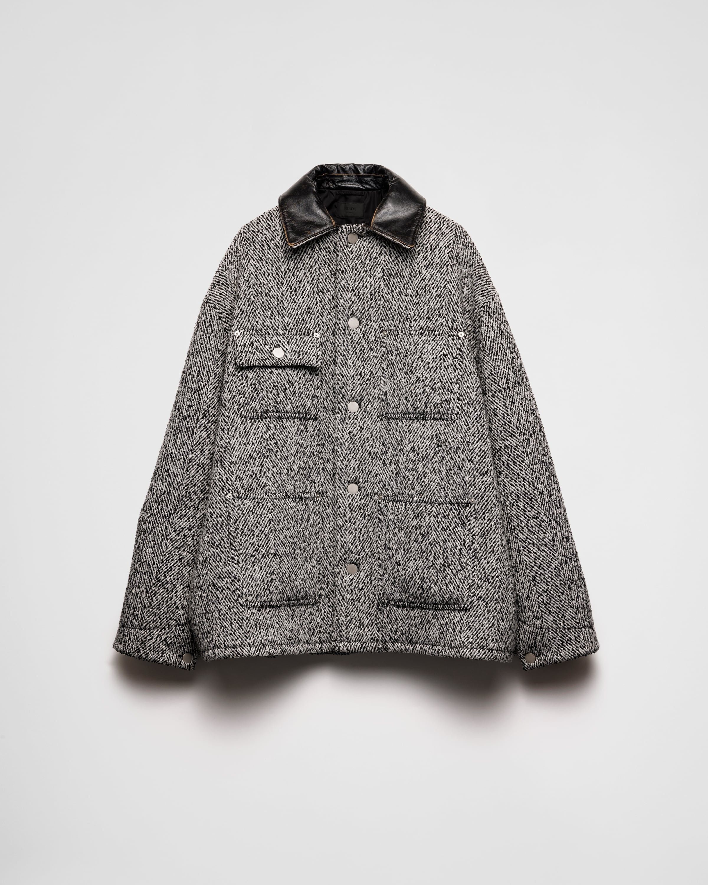 o1bcso1str1025 Boucle Wool Jacket in Black/White