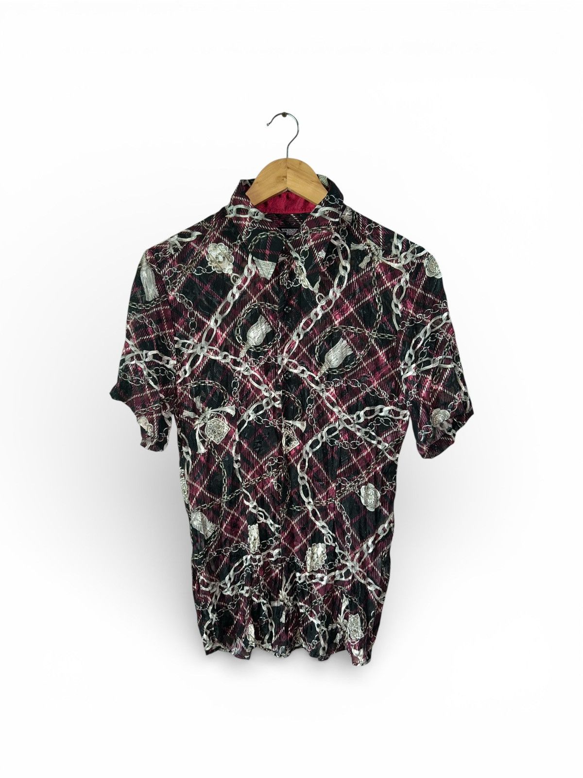Tornado Mart Archive Baroque Chain Print Crinkle Shirt Size US L / EU 52-54 / 3 - 1 Thumbnail