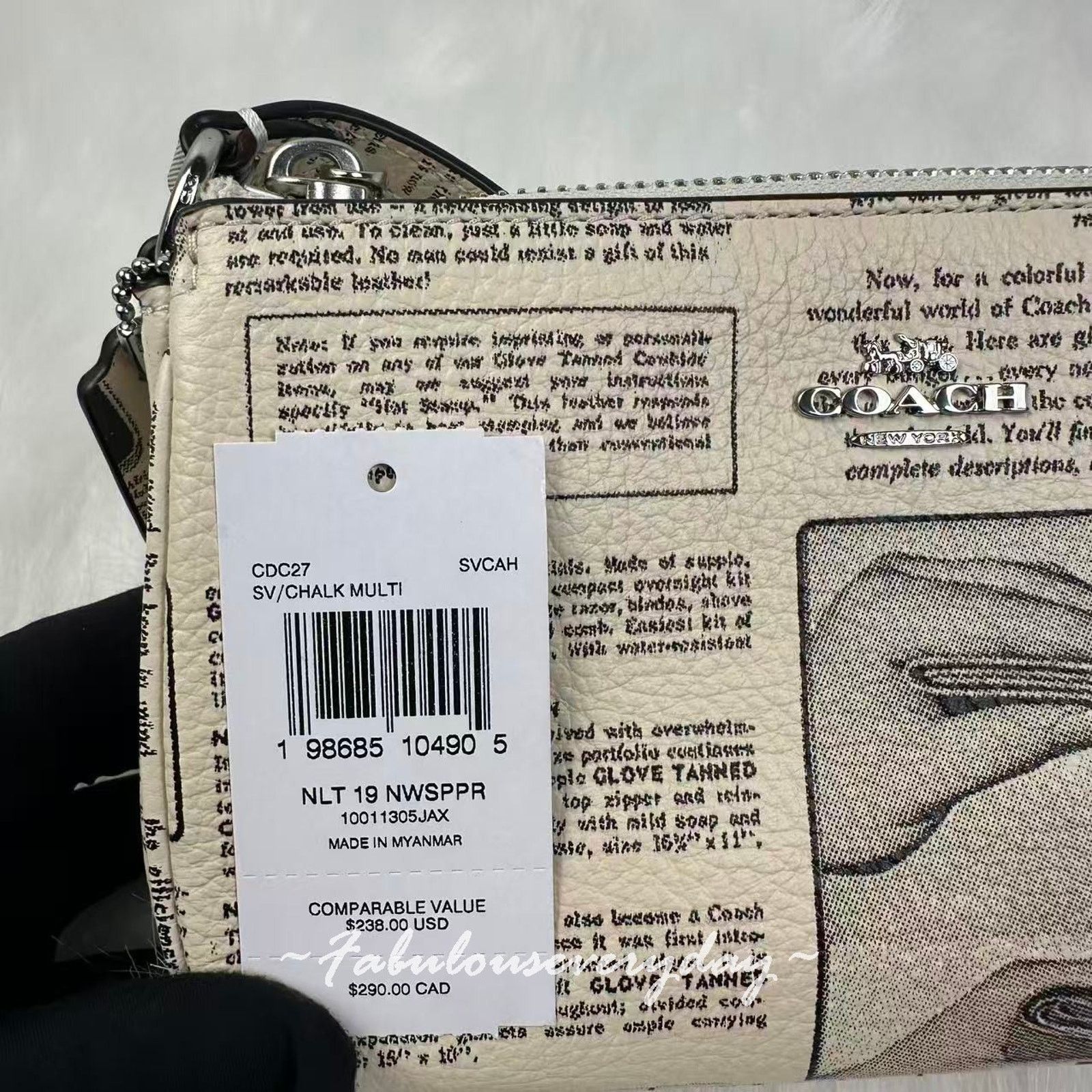 Coach Coach Nolita 19 Newspaper Pt Wristlet Shoulder Leather Chalk Size ONE SIZE - 6 Thumbnail