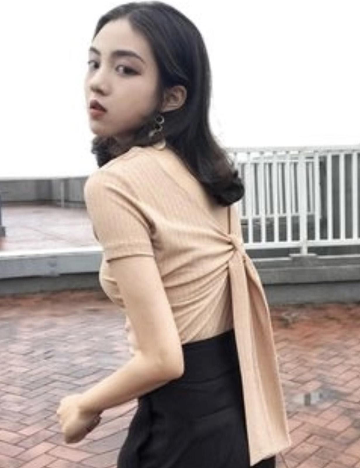 Other HAPPO Knit Top w/ Back Tie in Black (X-SMALL/SMALL) Size XS / US 0-2 / IT 36-38 - 4 Thumbnail