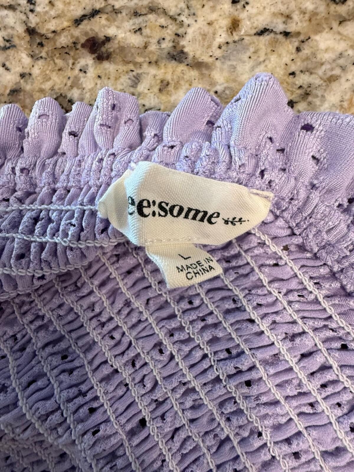 Other eesome purple islet lace smocked long sleeve crop top SZ LG Size L / US 10 / IT 46 - 5 Thumbnail