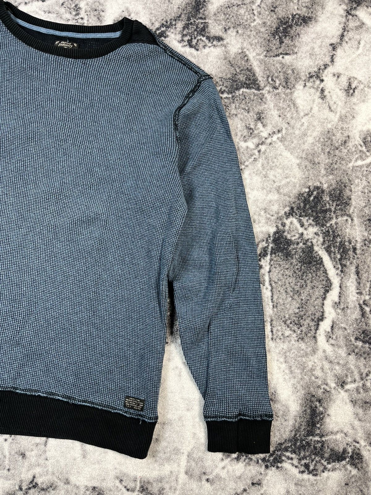 Diesel Diesel Waffle Knit Sweatshirt Blue Cotton Crew L Size US L / EU 52-54 / 3 - 3 Thumbnail