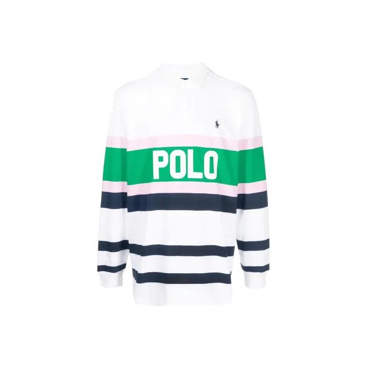 Polo Ralph Lauren Polo Ralph Lauren Striped Logo Long-Sleeve Polo Shirt Size US L / EU 52-54 / 3 - 1 Thumbnail