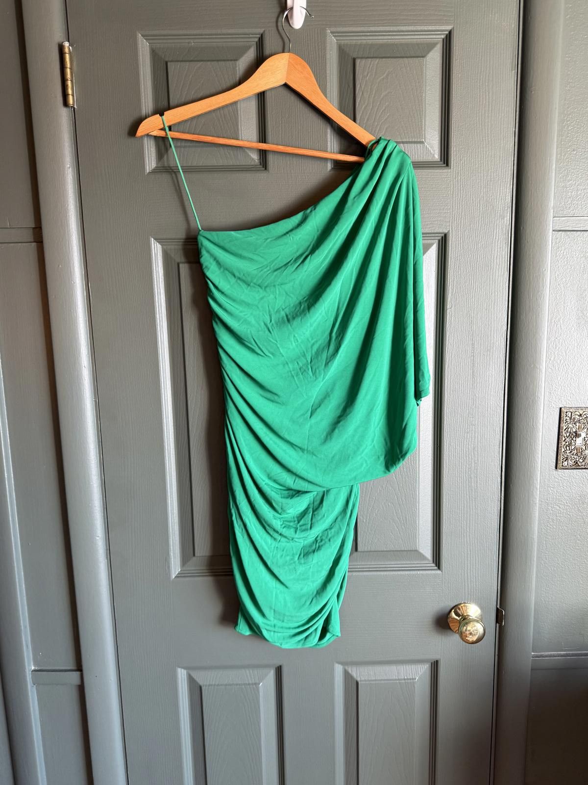 Other Haute Hippie Green One Shoulder Dress Medium Size M / US 6-8 / IT 42-44 - 2 Thumbnail