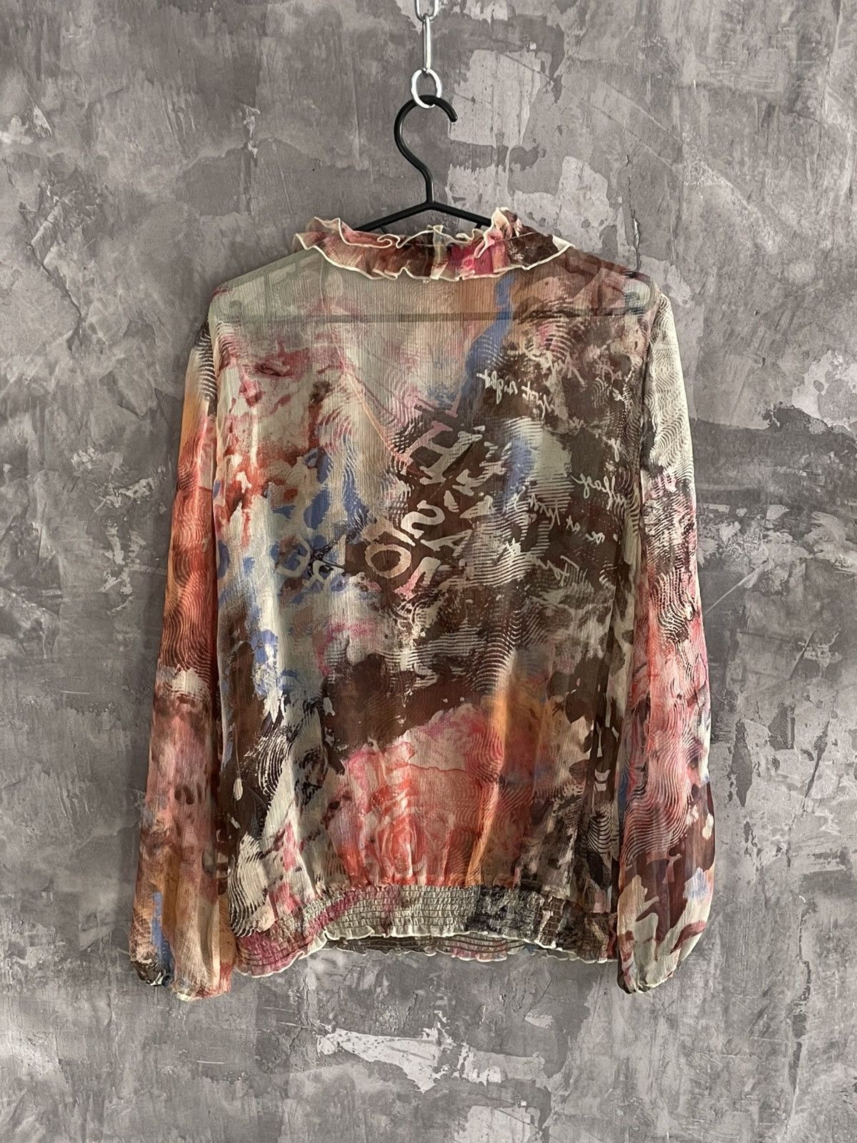 Hysteric Glamour × Le Grande Bleu (L.G.B.) Y2K Avant Garde Mesh Coloured Long Sleeve Blouse Size M / US 6-8 / IT 42-44 - 9 Thumbnail