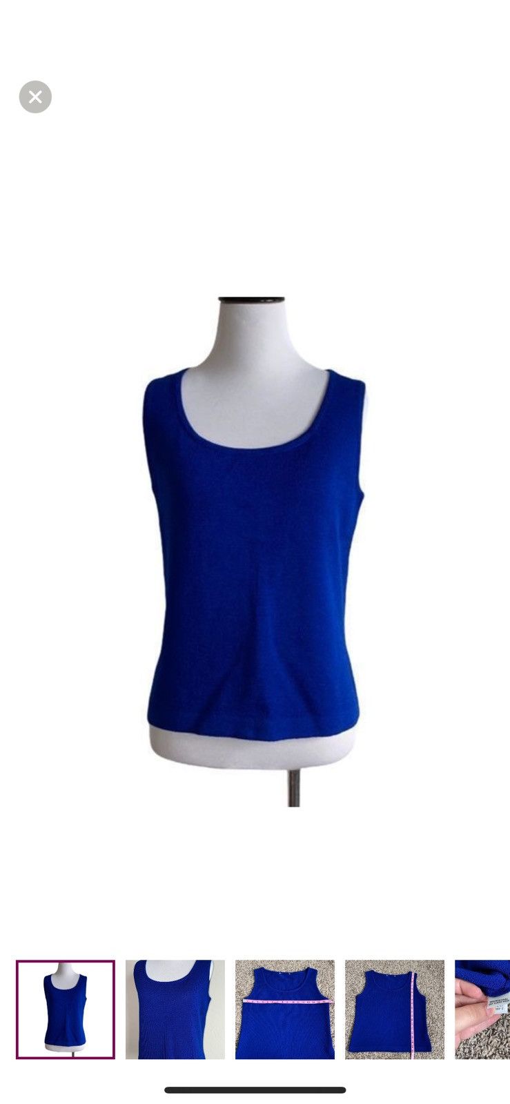 St. John St John women’s knit‎ blue sleeveless top Size S / US 4 / IT 40 - 1 Thumbnail