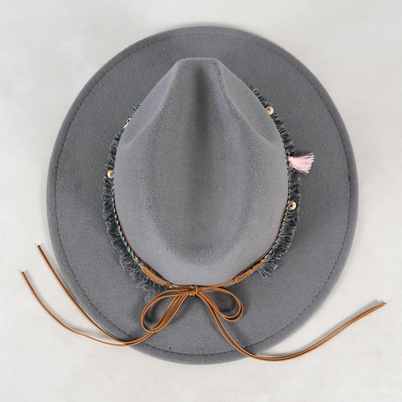 Other Boho Wide Brim Fedora Hat Western Cowboy Bucket Cap Sunhat Size ONE SIZE - 9 Thumbnail