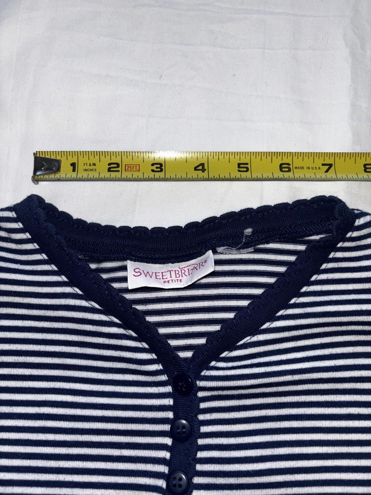 Designer Vintage Sweetbriar Petite Striped Tee - Navy and White Size M / US 6-8 / IT 42-44 - 7 Thumbnail