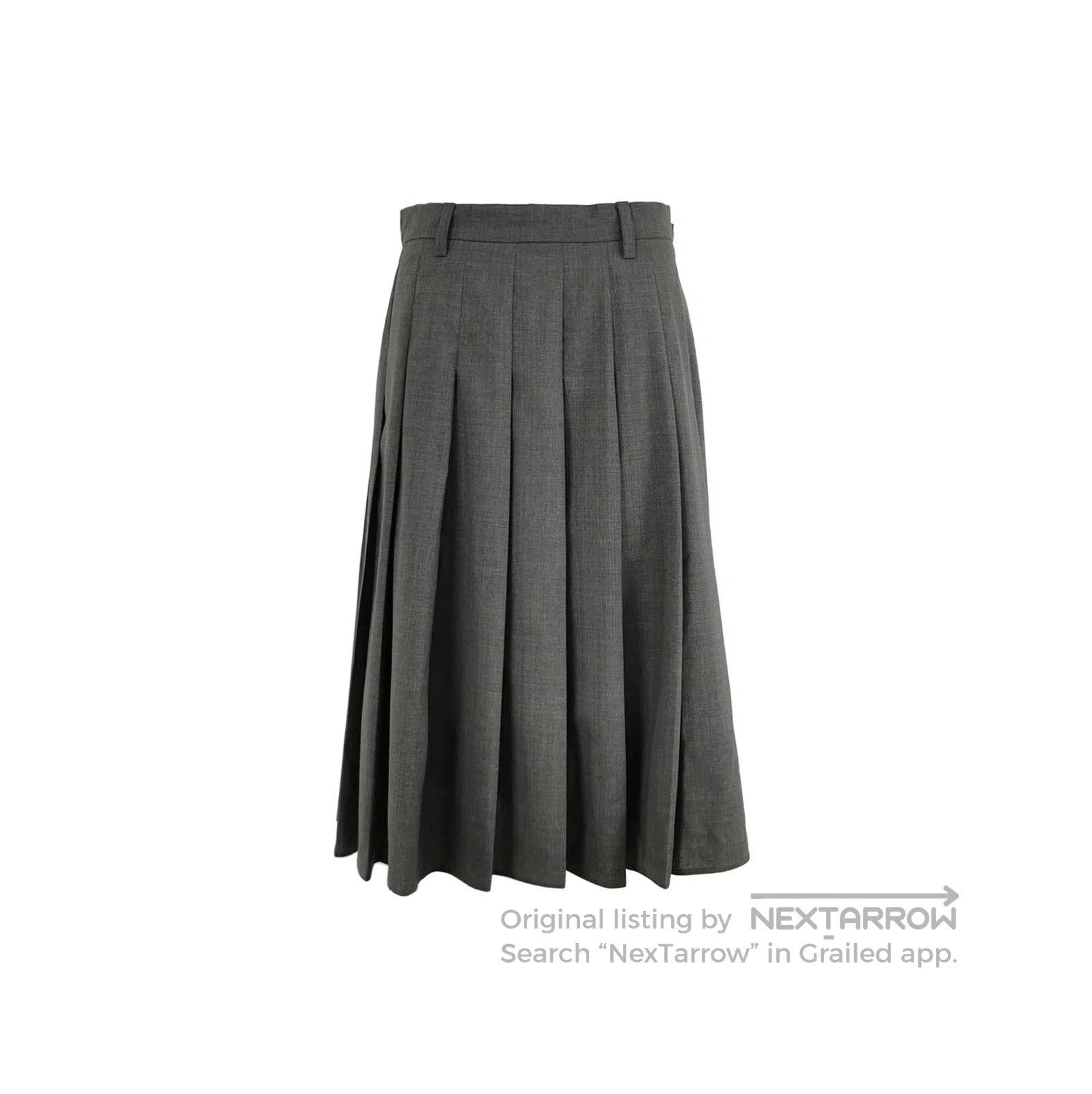 Prada Prada Pleated Wool Midi Skirt in Gray . Size 37" - 1 Thumbnail