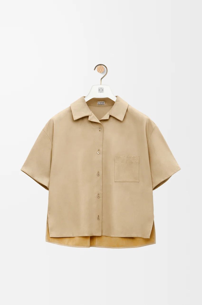 Loewe o1loc1c0525 Short Sleeve Shirt in Beige Size M / US 6-8 / IT 42-44 - 1 Thumbnail