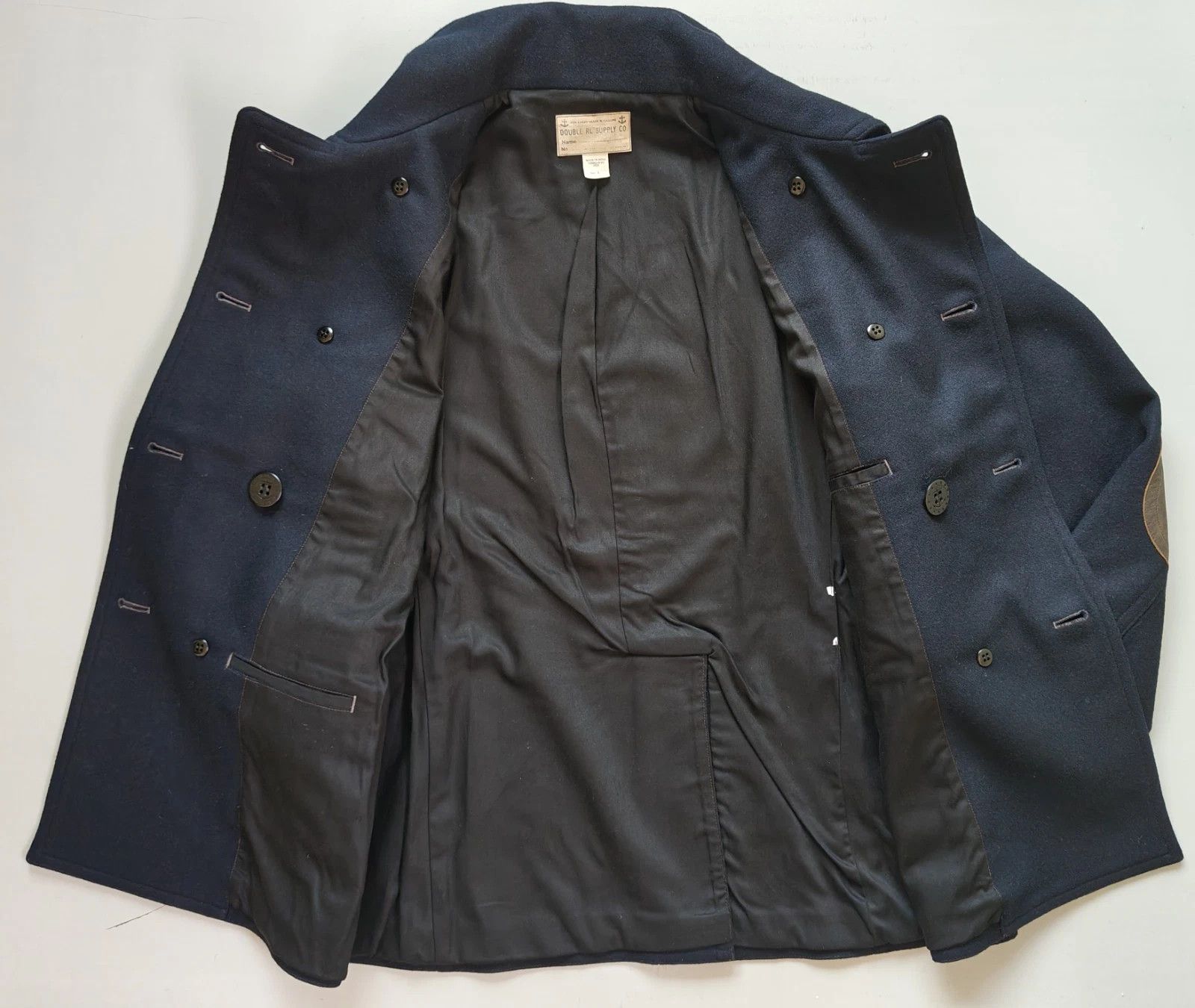 RRL Ralph Lauren Double RL Leather-Trim Peacoat FTP / 9505 Size US M / EU 48-50 / 2 - 10 Thumbnail