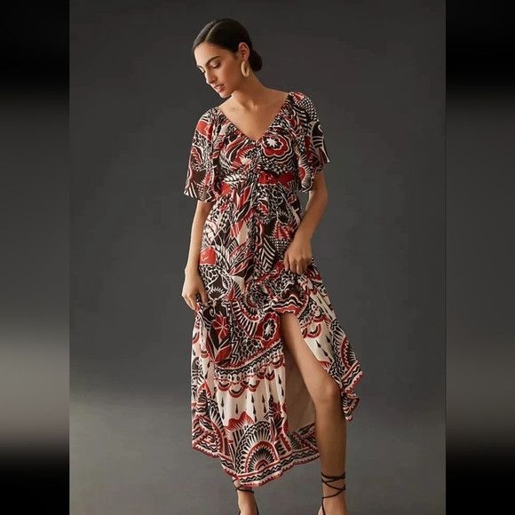 Anthropologie Anthropologie DolanTie Dye Eliska Maxi Dress Sage Moss Green  | Grailed
