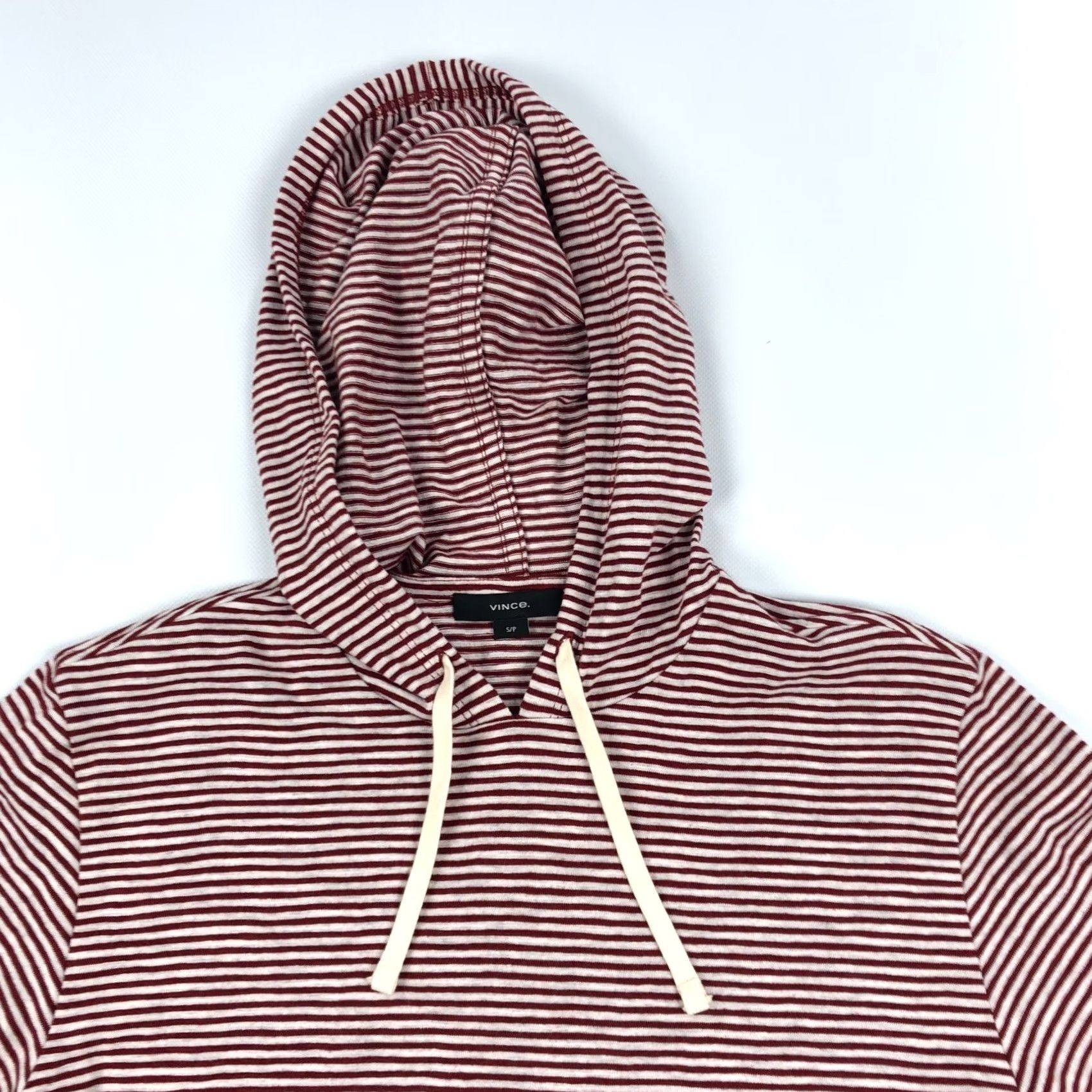Vince Vince Hoodie Mens S Red Striped Slub Pullover Size US S / EU 44-46 / 1 - 2 Thumbnail