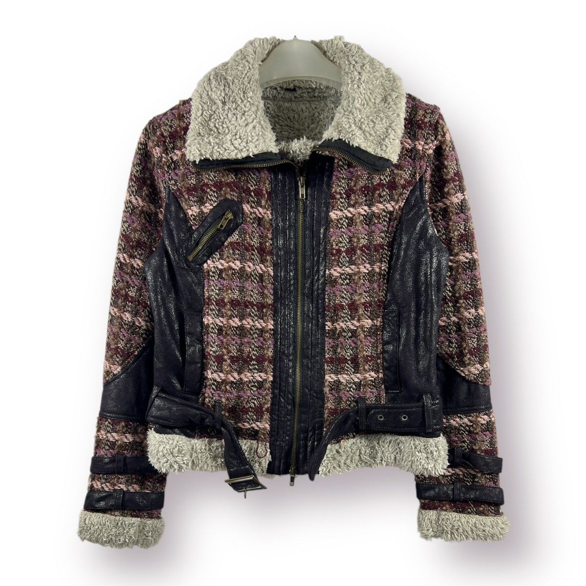 Desigual 🔥 CROPED 🔥 B-3 style Tweed Heavy Jacket Size S / US 4 / IT 40 - 1 Thumbnail