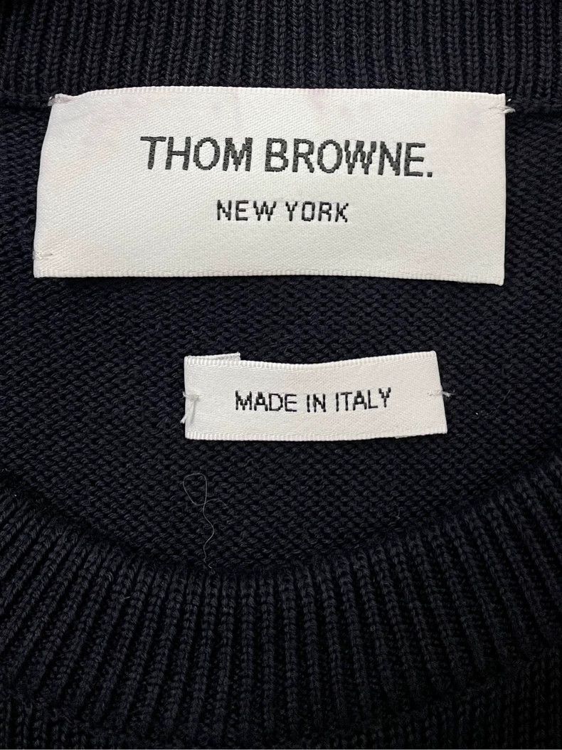 Thom Browne Thom browne Dark blue anchor four-striped knitted short sle Size XS / US 0-2 / IT 36-38 - 5 Thumbnail