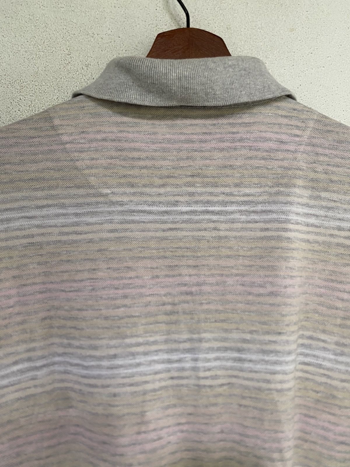 Burberry × Japanese Brand Burberry Golf White Striped Short Sleeve Collar T Shirt Size US M / EU 48-50 / 2 - 9 Thumbnail