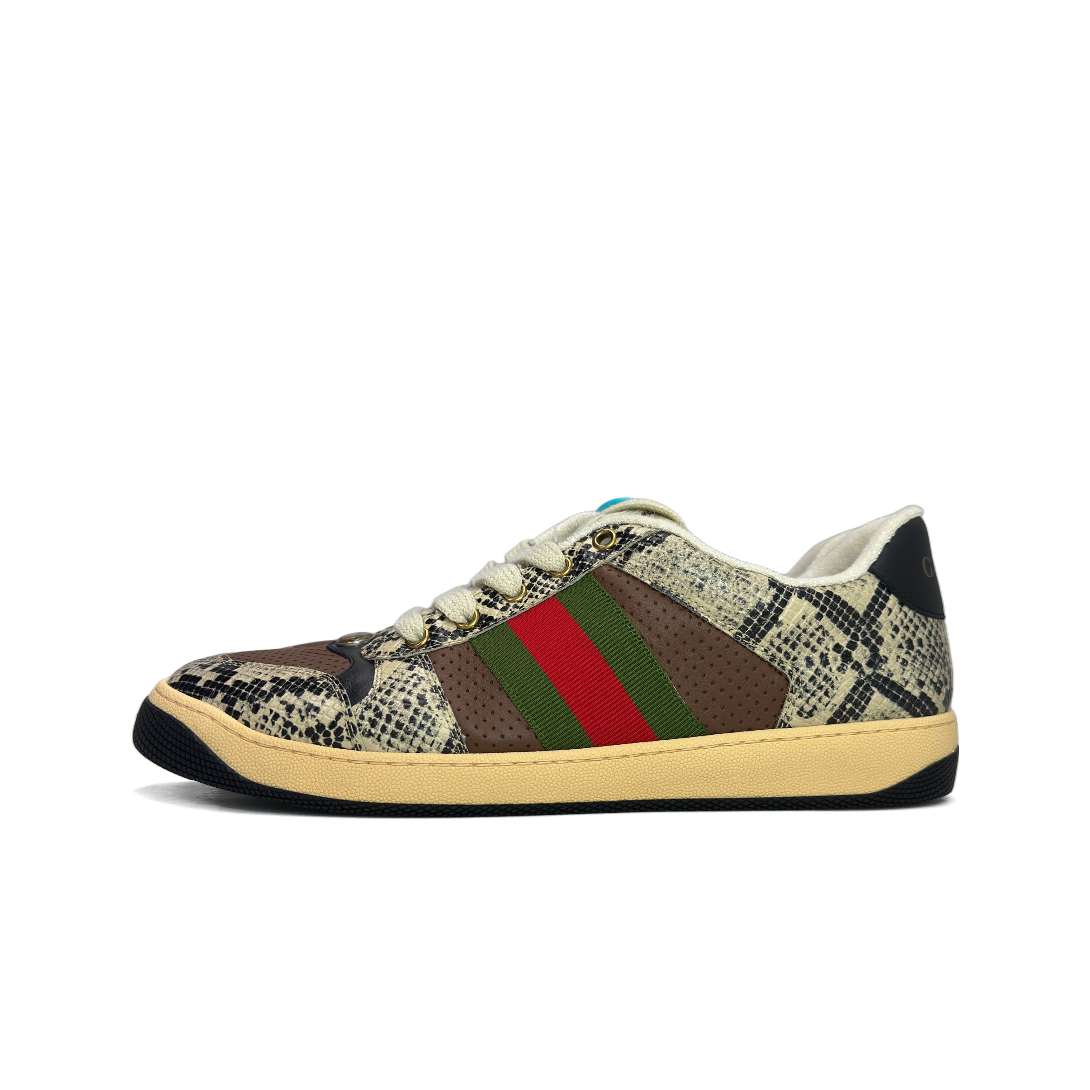 Gucci Gucci Snakeskin Screener Low-Top Sneakers Size 11 Size US 11 / EU 44 - 1 Thumbnail