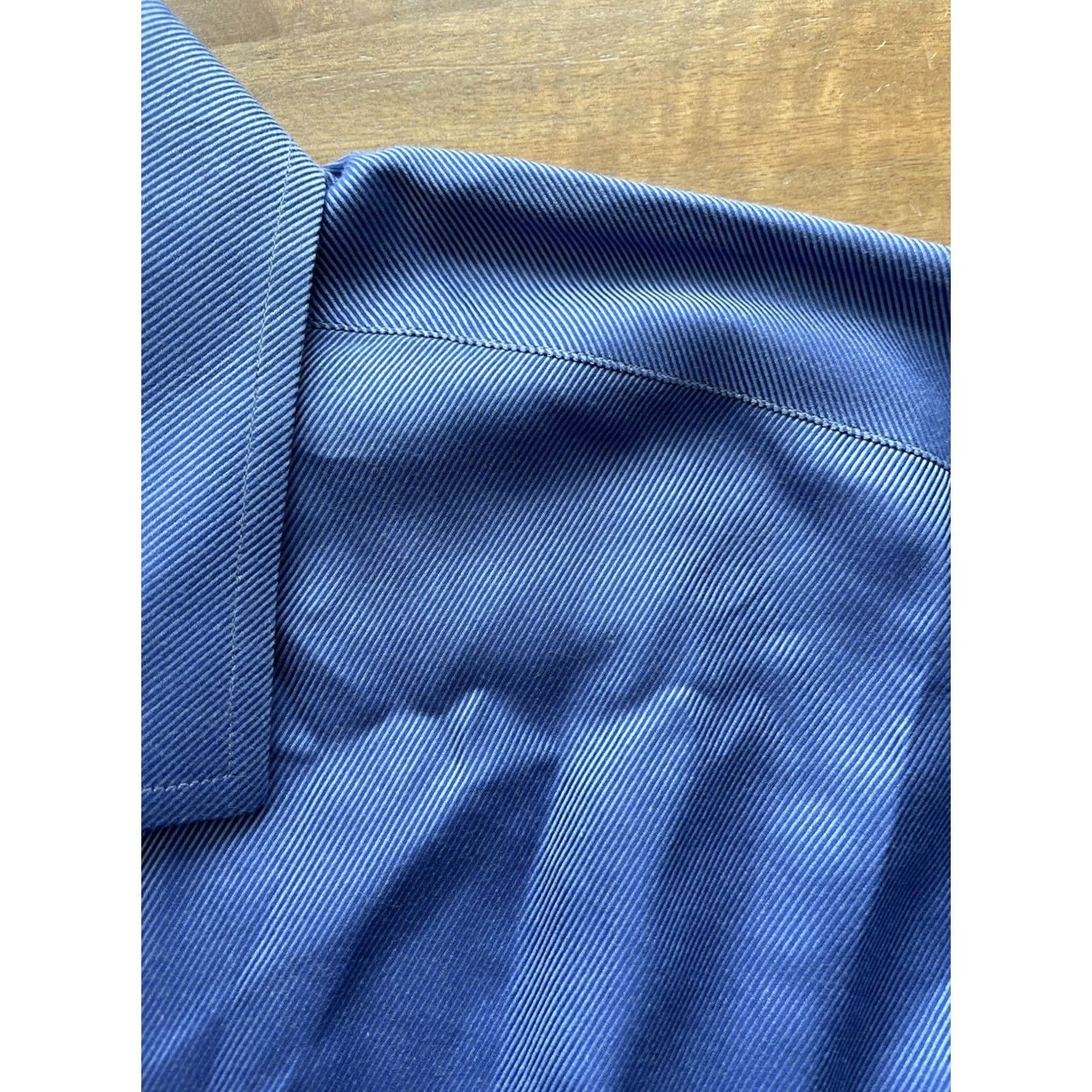 Brooks Brothers VINTAGE Brooks Brothers Shirt Mens 17.5 Blue Gabardine 80s USA Dress Shirt Size US XXL / EU 58 / 5 - 4 Thumbnail