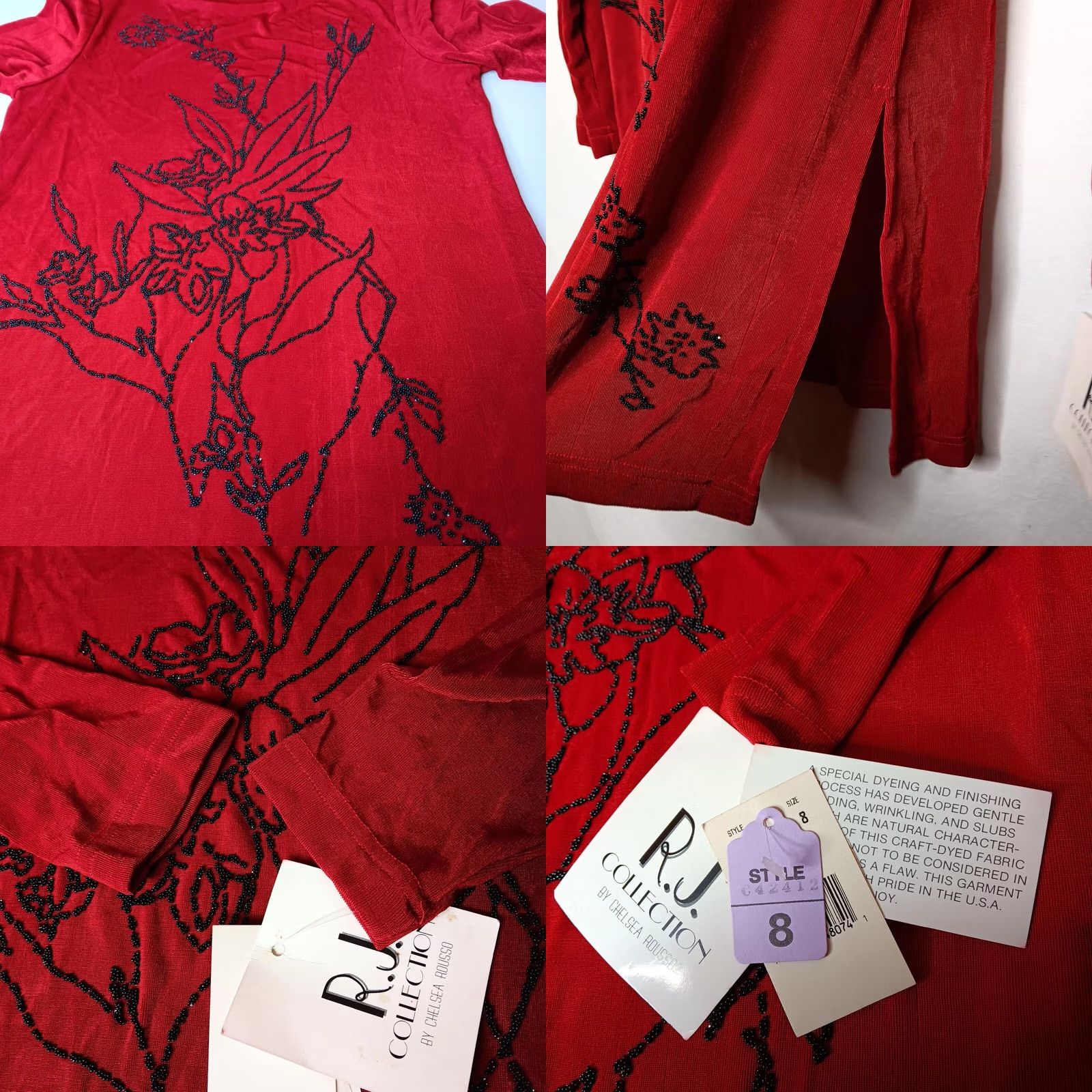 Vintage VINTAGE RJ Collection Chelsea Rousso Outfit Set Pants Shirt Red Beaded 2 Piece Women Size 8 Size M / US 6-8 / IT 42-44 - 8 Thumbnail