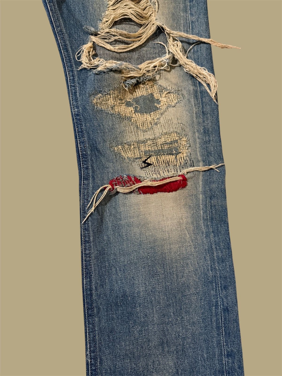 Undercover Undercover 2004AW “but beautiful” 68 Red Yarn Jeans Size US 32 / EU 48 - 3 Thumbnail