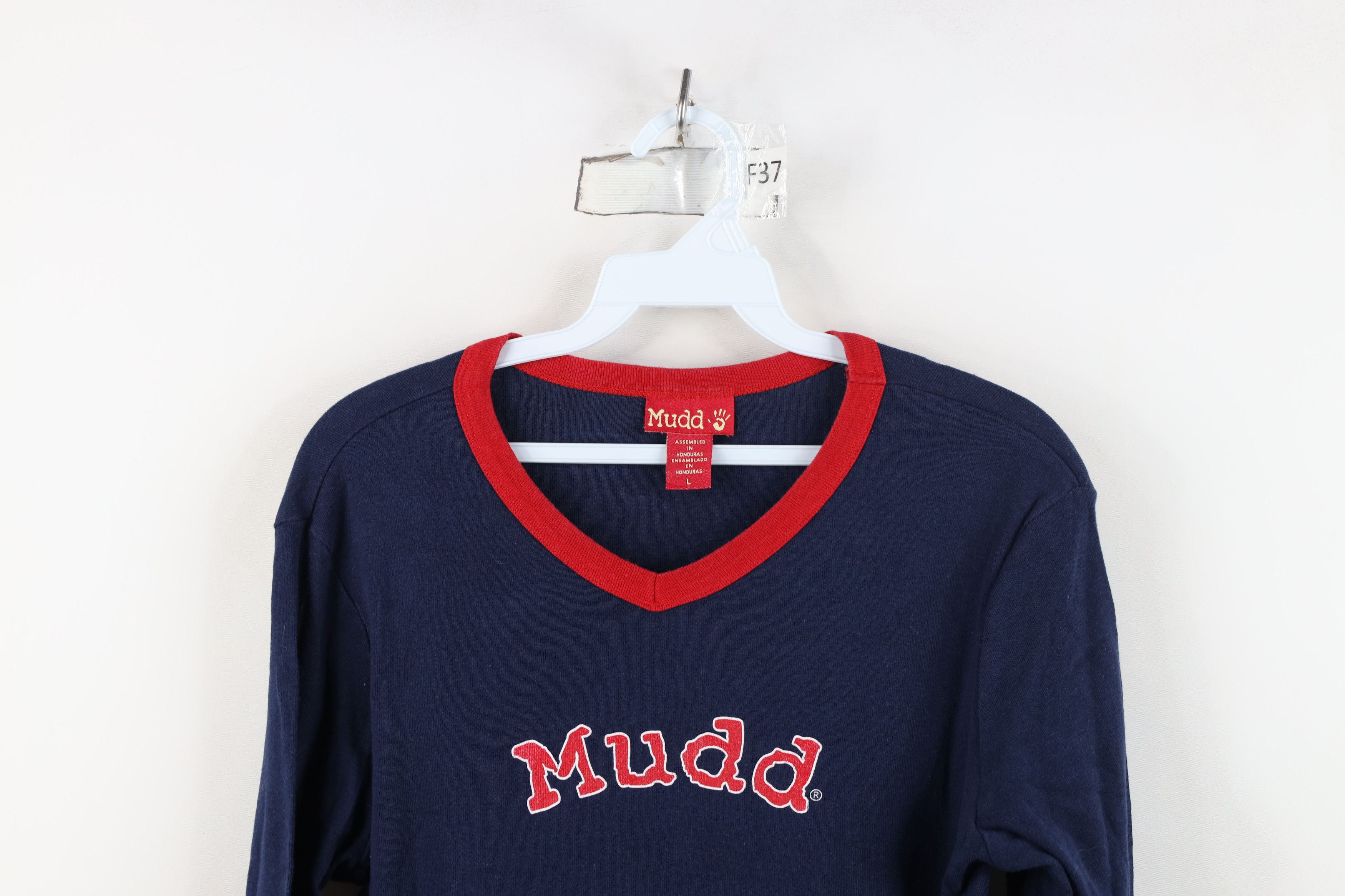 Vintage Vintage 90s Y2K Mudd Babydoll Cropped Ribbed Knit T-Shirt Size L / US 10 / IT 46 - 2 Thumbnail