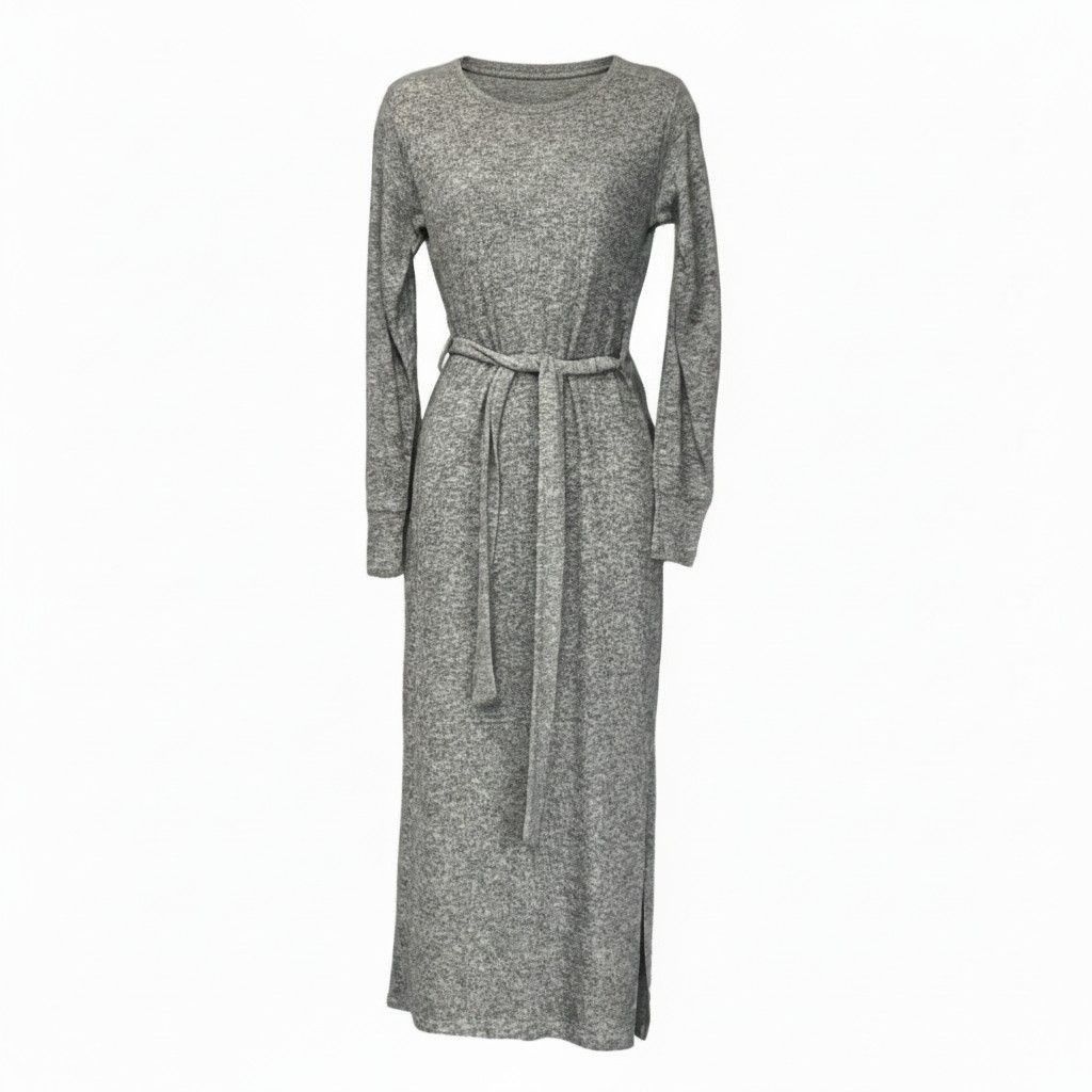 Topshop Topshop Long Sleeve Knit Midi Dress In Grey, US 4 Size S / US 4 / IT 40 - 1 Thumbnail