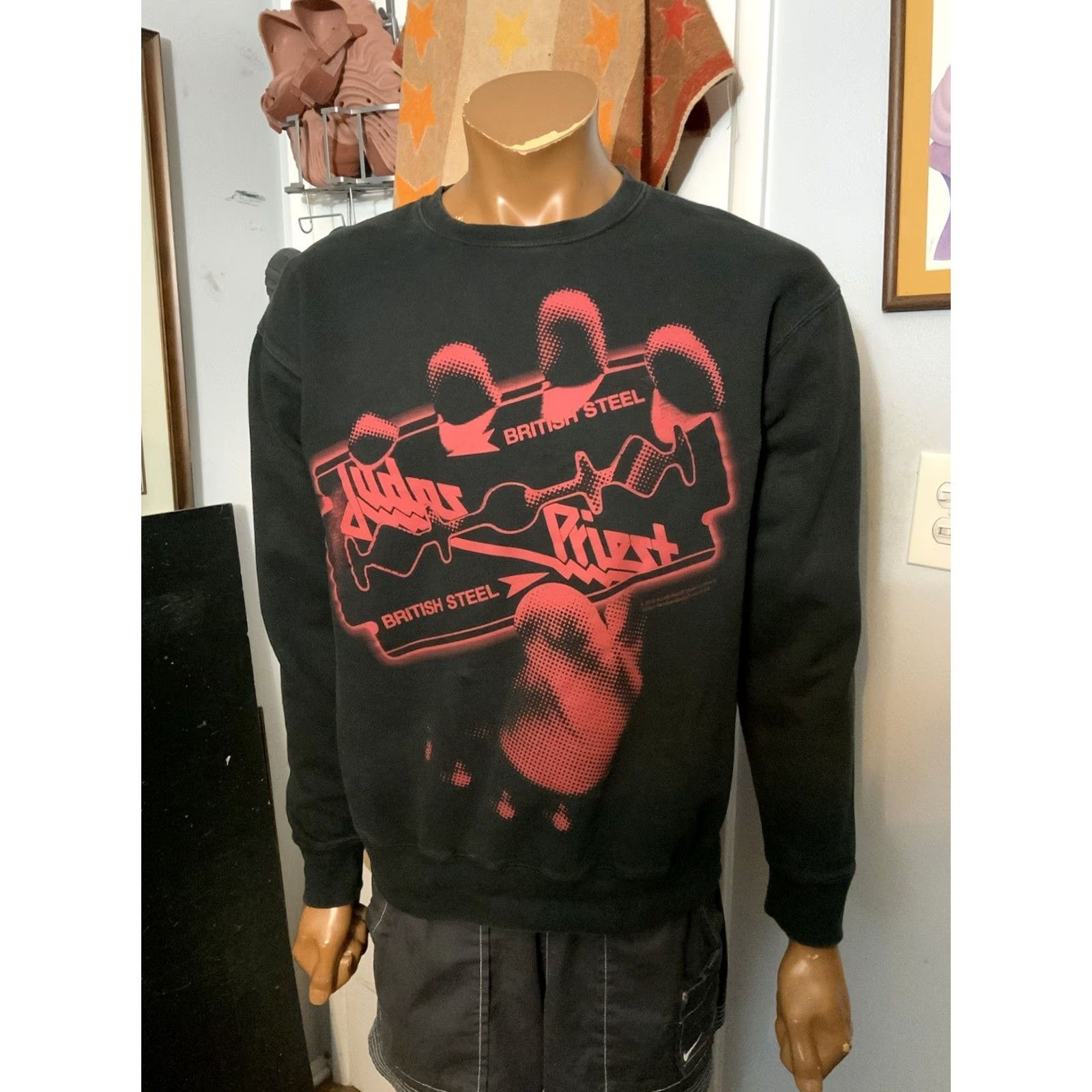 Tultex VINTAGE Judas Priest British Steel 40th Anniversary Heavy Metal Rock Band Sweatshirt M Black Mens Size US M / EU 48-50 / 2 - 7 Thumbnail