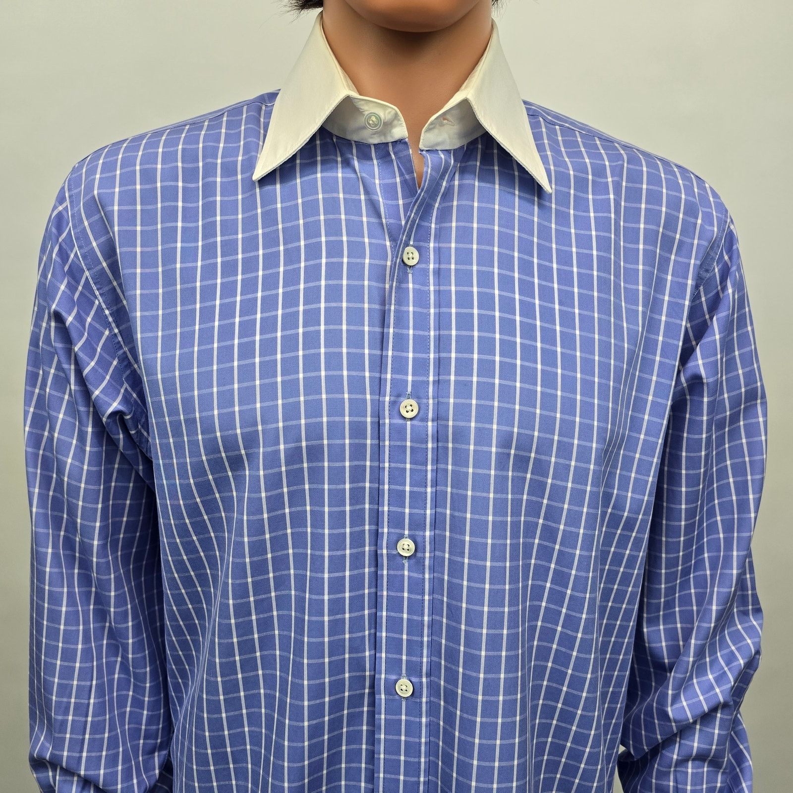 Vintage Frank Rostron England Shirt Contrast Collar Four-button Cuff Size US XL / EU 56 / 4 - 12 Thumbnail