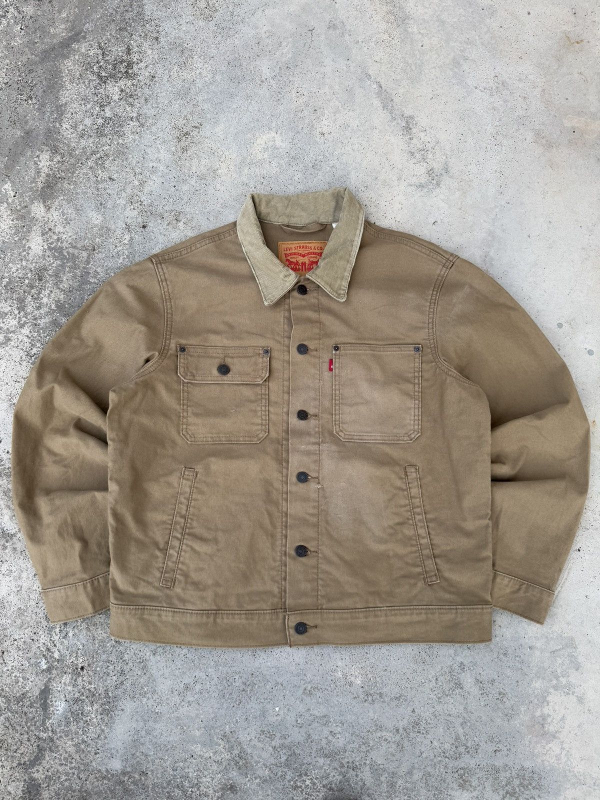 Levi's Vintage Sun Faded Levis Corduroy Collar Jacket Size US M / EU 48-50 / 2 - 1 Thumbnail