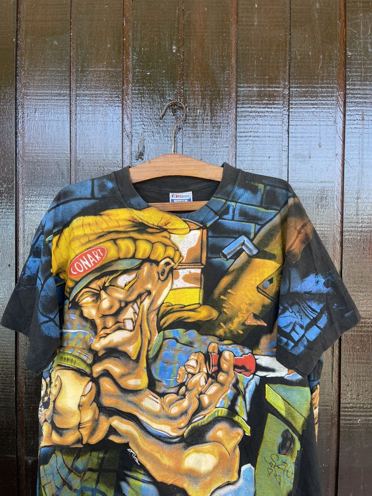 Vintage Vintage 90s CONART Kray One Graffitti AOP Bootleg Size US M / EU 48-50 / 2 - 2 Thumbnail