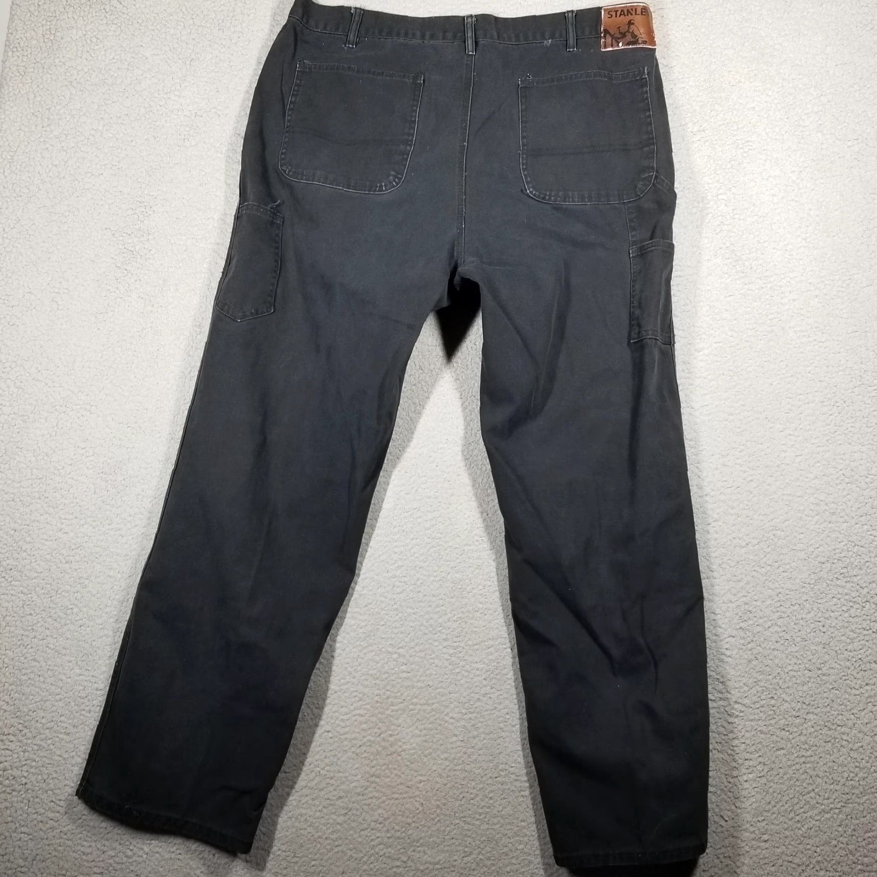 Vintage VINTAGE Stanley Pants Mens 38x32 Black Carpenter Work Utility Twill Cotton Rivets Canvas Size US 38 / EU 54 - 2 Thumbnail