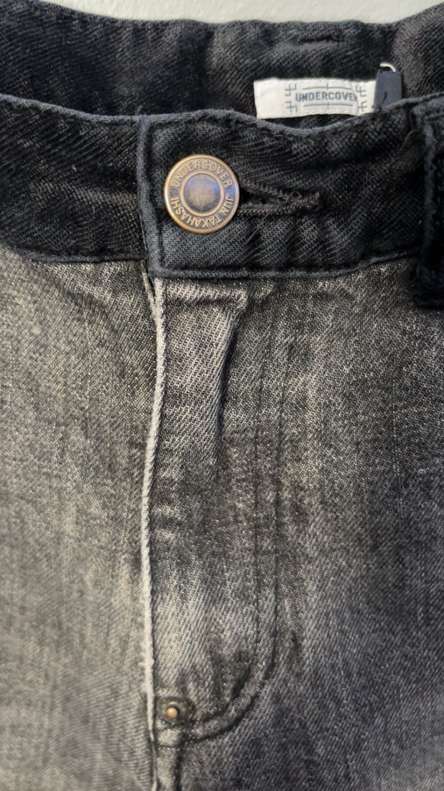 Undercover Undercover AW02 Witches Cell Division Velour Strip Jeans Size US 29 - 9 Thumbnail