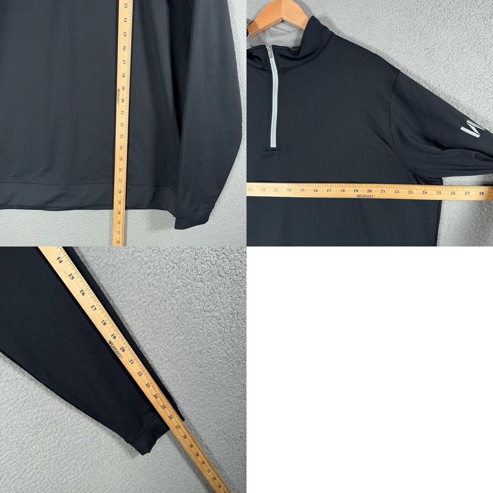 Peter Millar Peter Millar Perth Performance Quarter Zip Pullover Mens XL Black White Electric Mock Neck 1/4 Zip Golf Pullover Logo Long Sleeve Casual Shirt Size US XL / EU 56 / 4 - 9 Thumbnail