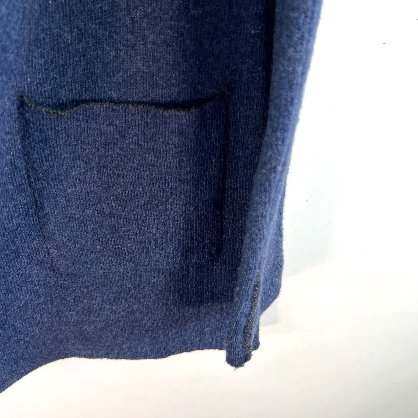 Vintage Chiaramente Open Wool Blend Pocketed Cardigan Sweater Womens S Blue Italian Knit Casual Winter Fall Size S / US 4 / IT 40 - 2 Thumbnail