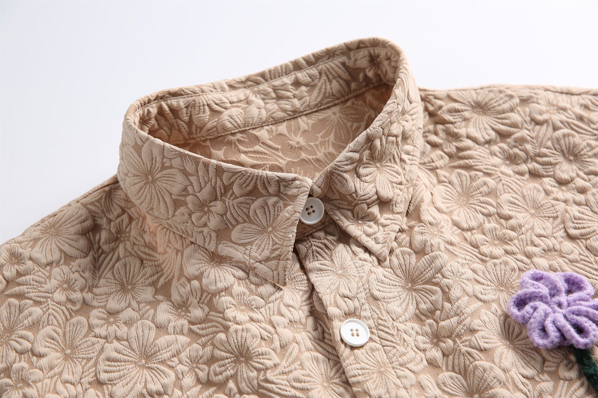 Japanese Brand × Vintage Japanese retro loose flower embroidered shirt Size US M / EU 48-50 / 2 - 3 Thumbnail