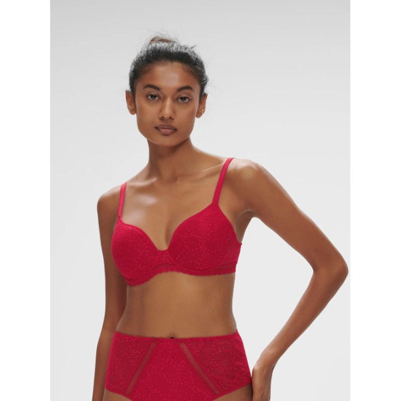 Other Simone Perele Comete 3D Plunge Ruby Red Lace Bra 32C Size ONE SIZE - 2 Thumbnail
