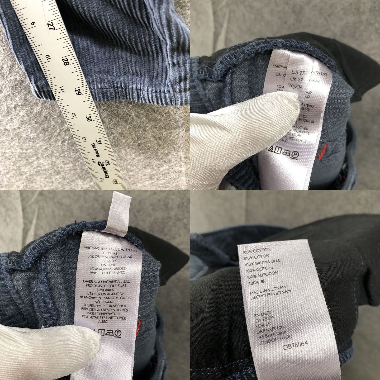 Bdg BDG Urban Outfitters Mom High Rise Corduroy Pants Womens 27 Gray Blue Corduroy Chino Pockets Tapered Relaxed Fall Winter Pants Mens Womens Girls Boys Size 27" / US 4 / IT 40 - 8 Thumbnail