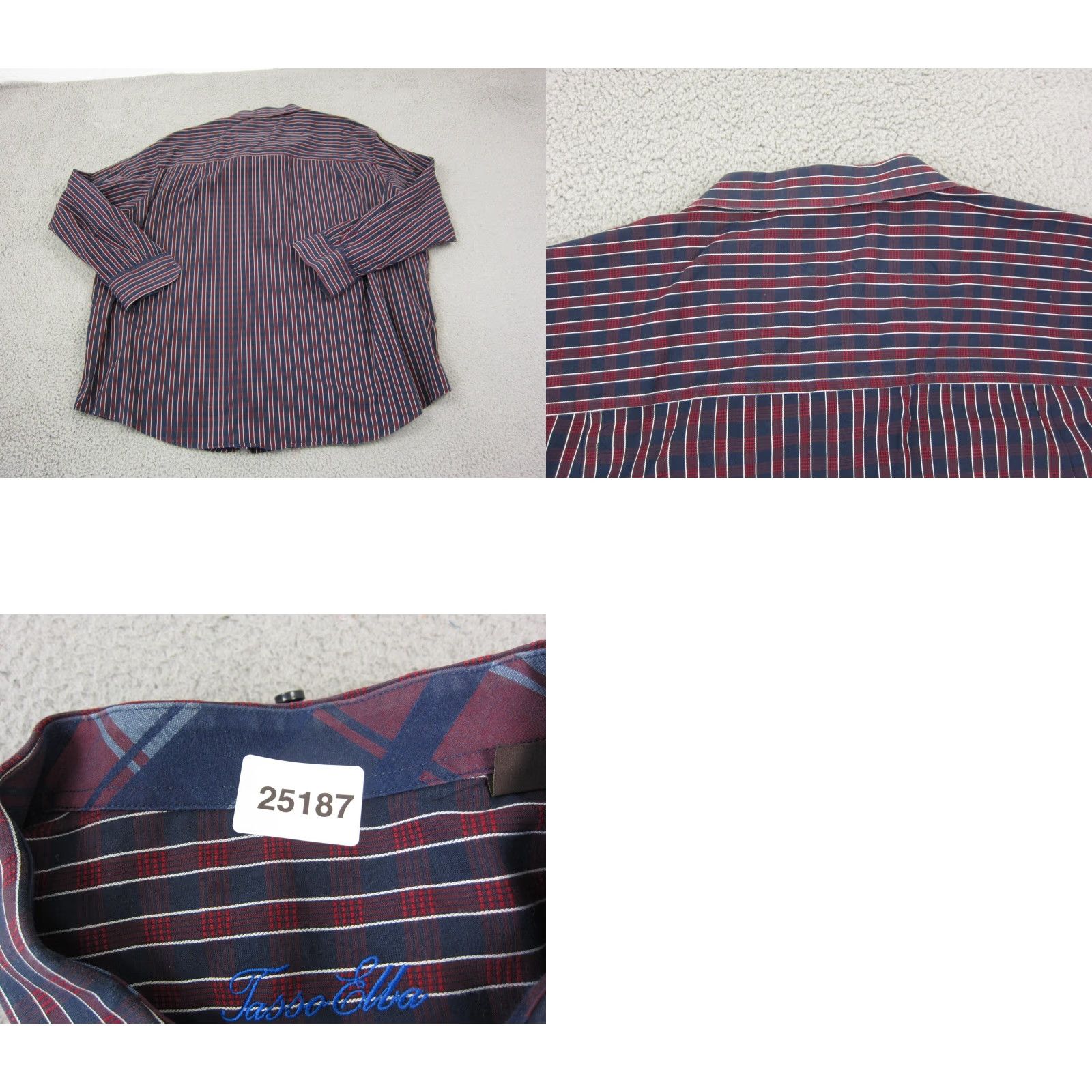 Tasso Elba VINTAGE Tasso Elba Shirt Big 4XB Button-Up Plaid Casual Mens Blue Size US XXL / EU 58 / 5 - 9 Thumbnail