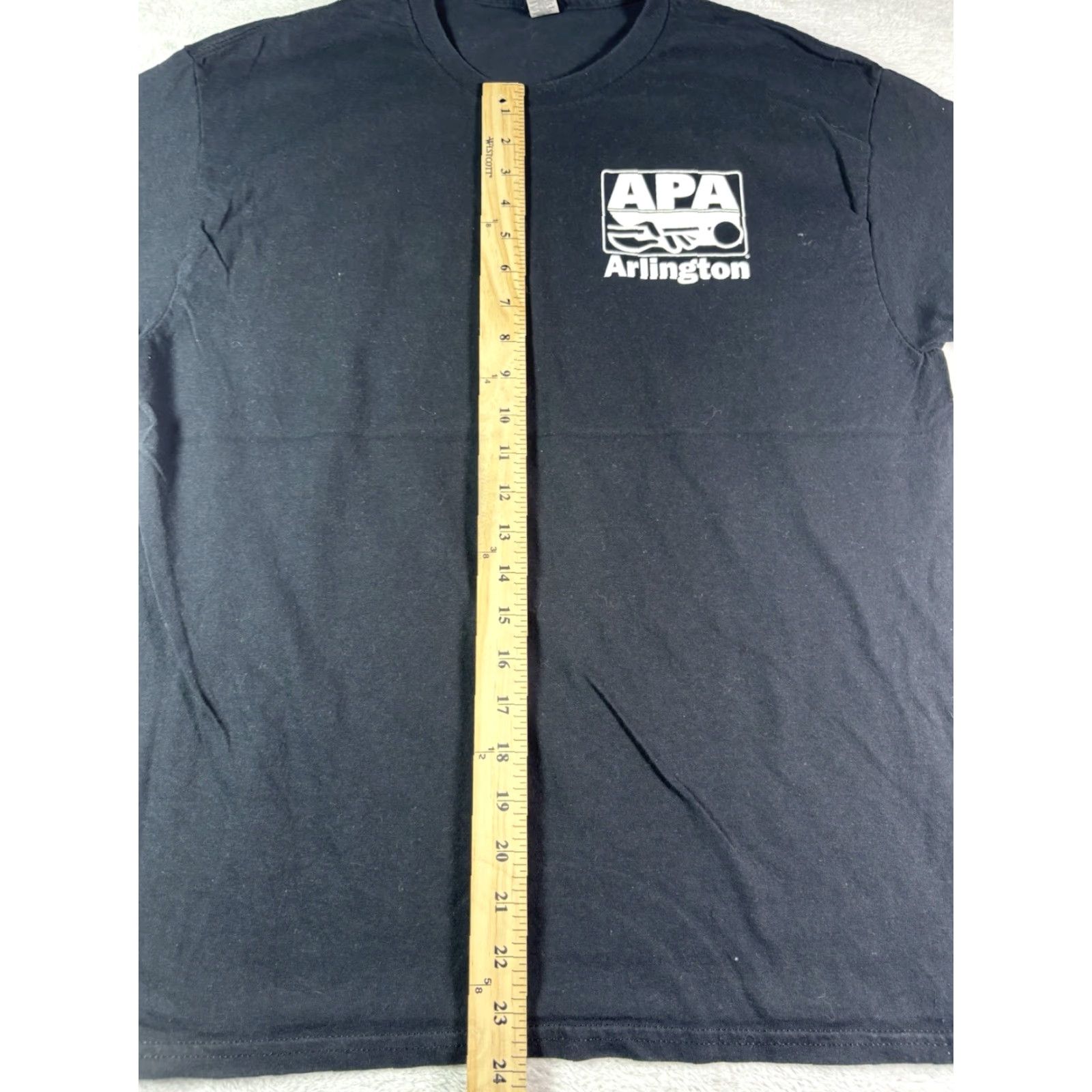 Gildan Gildan Men's T-Shirt Regular L Black "APA 2023 World Qualifiers Las Vegas Pool" T-Shirt Shirt Mens Black Cotton Short Sleeve Crew Neck USA 2020s Size US L / EU 52-54 / 3 - 3 Thumbnail