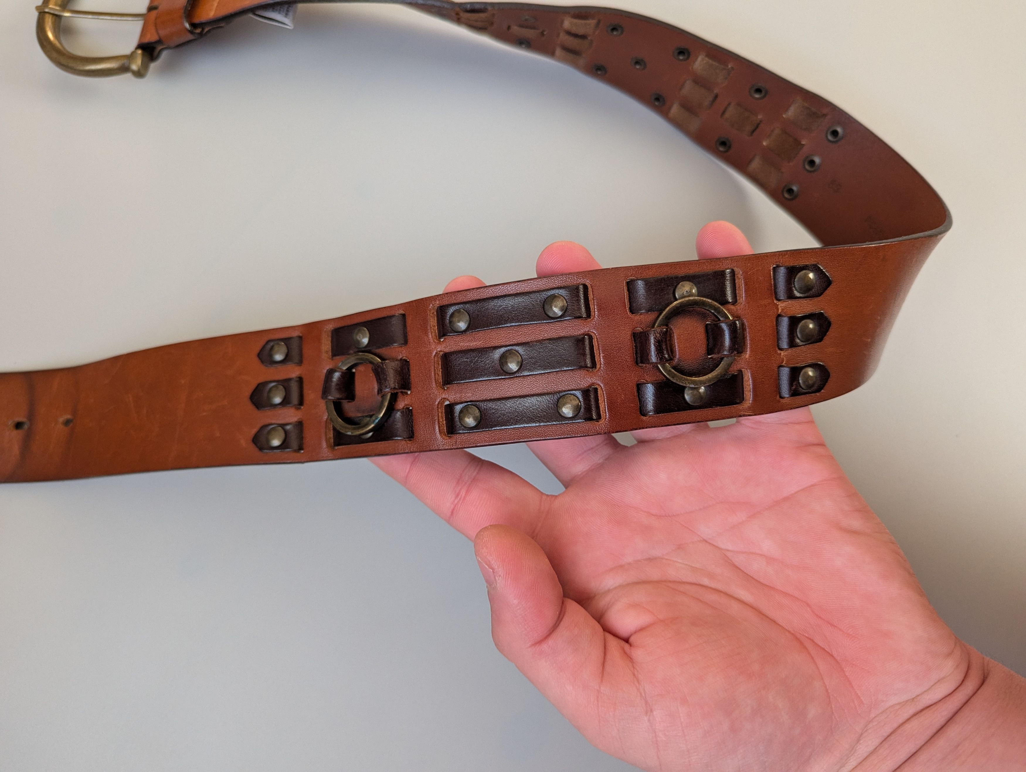 Dolce & Gabbana × Vintage Dolce Gabbana Vintage Leather Belt With Metal Size 85cm Size 32 - 3 Thumbnail