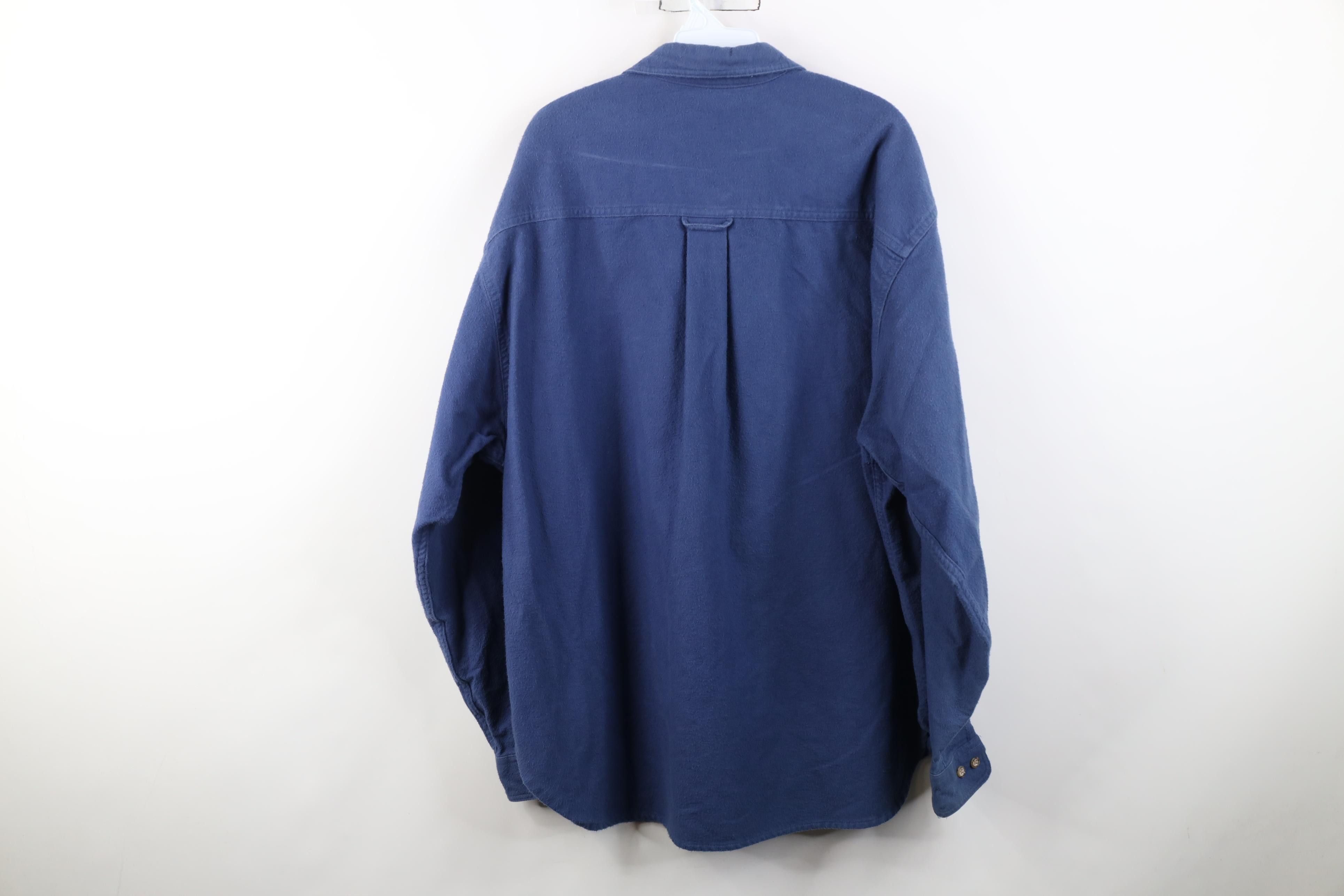 Eddie Bauer Vintage 90s Eddie Bauer Chamois Cloth Button Shirt Blue Size US XL / EU 56 / 4 - 12 Thumbnail
