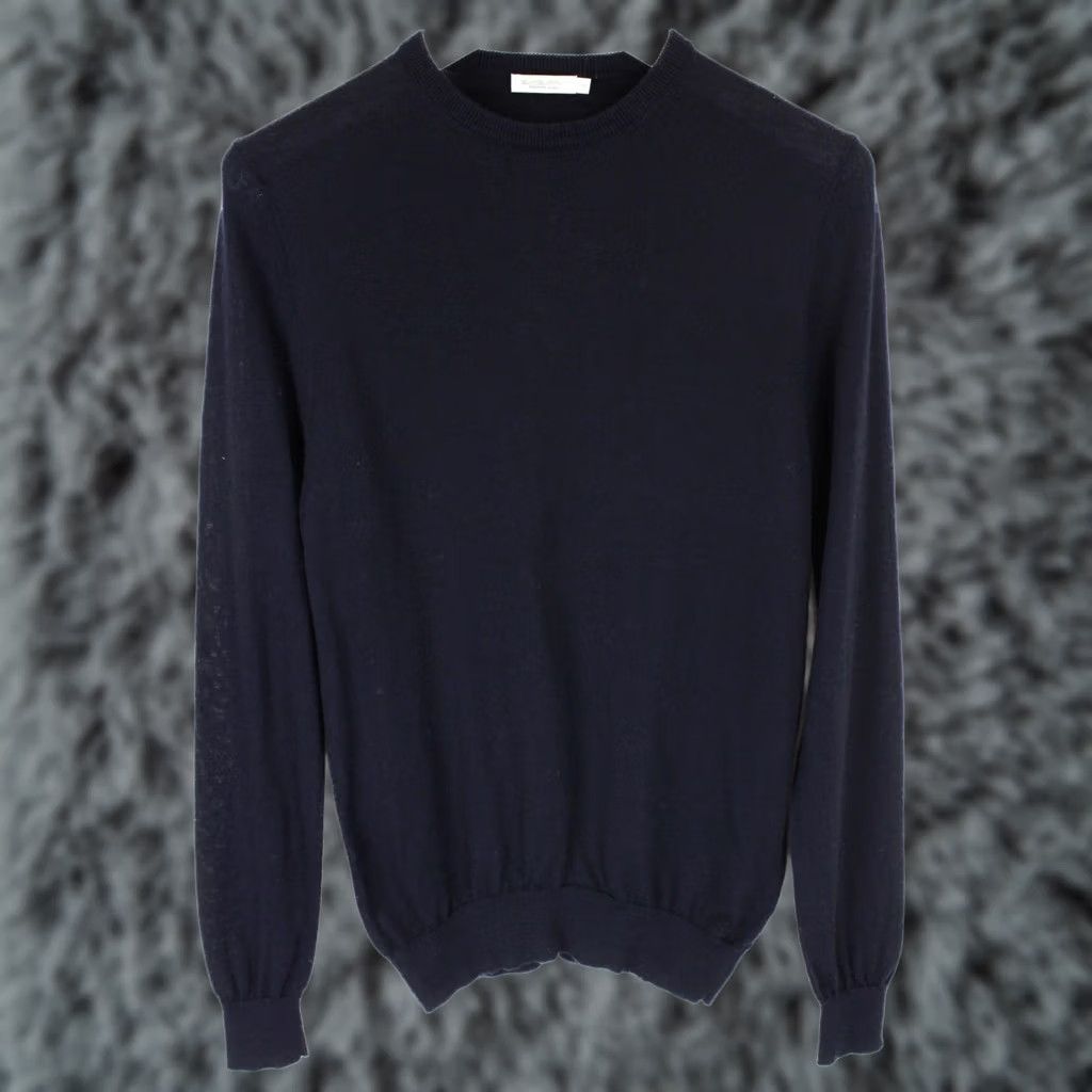 Suitsupply Suitsupply Merino Wool Jumper Men's SMALL Pullover Crew Neck Dark Blue Size US S / EU 44-46 / 1 - 1 Thumbnail