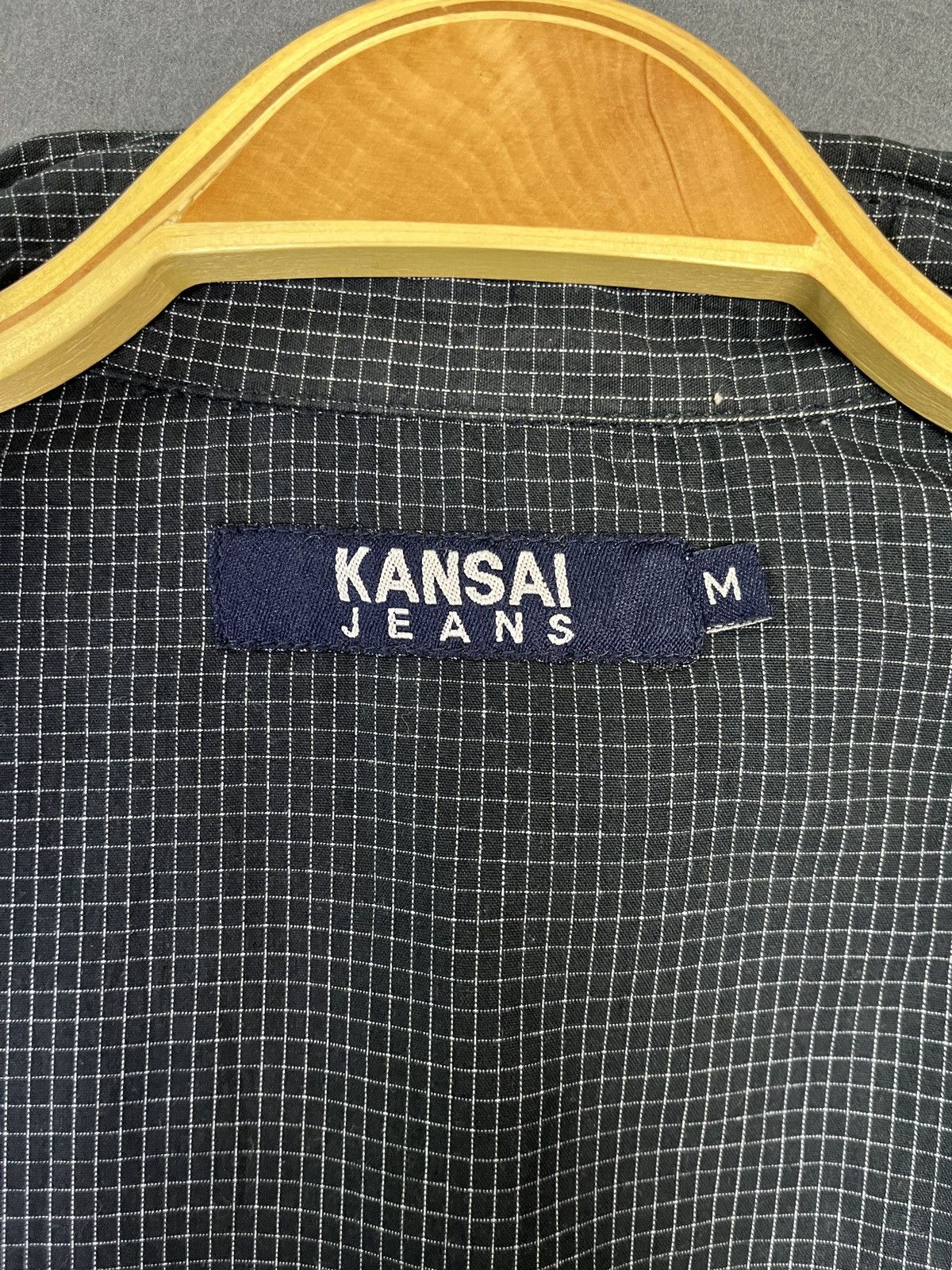 Designer × Japanese Brand × Kansai Yamamoto Kansai Jeans Checkered Double Pocket Zip Up Short Sleeve Size US M / EU 48-50 / 2 - 10 Thumbnail